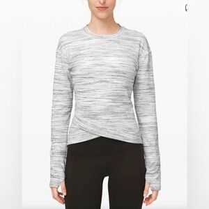 LULULEMON Close to Crossing Long Sleeve Space Dye Camo White Silver Spoon Large